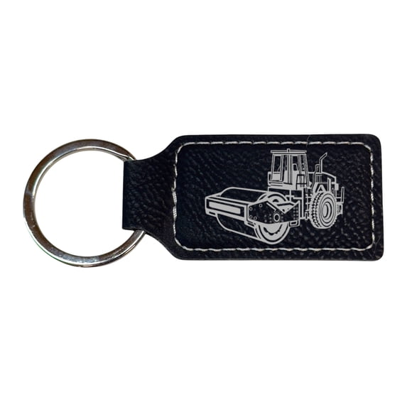 Keychain - Rectangle - Steamroller - Leather