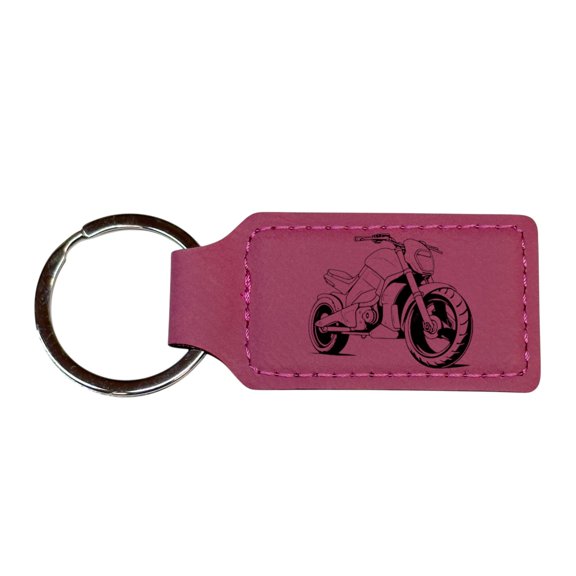 Keychain - Rectangle - Street Bike - Leather