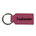 thumbnail image 1 of Keychain - Rectangle - Troublemaker - Leather, 1 of 4