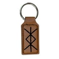 thumbnail image 1 of Keychain - Rectangle - Viking Protection Rune - Leather, 1 of 4