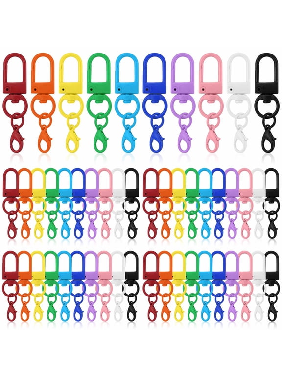 Keychain Rings,Snap Hook Keychains,50Pcs Keyrings,DIY Keychains,Lobster Keychain Clip Hooks for Keys