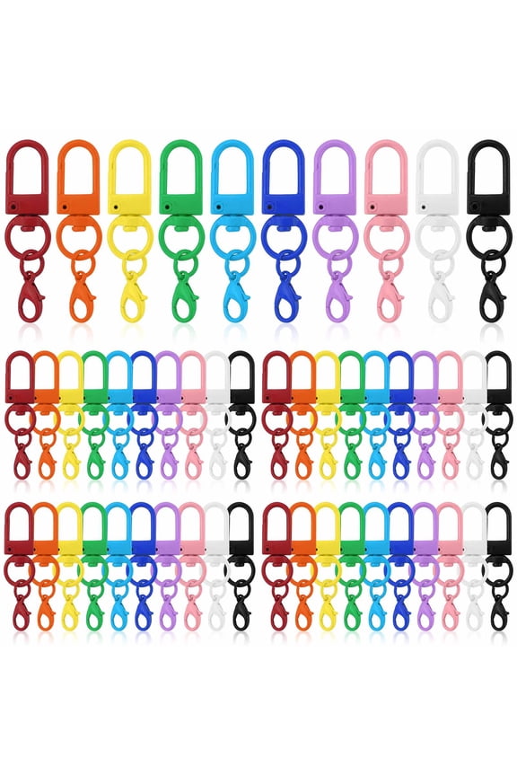 Keychain Rings,Snap Hook Keychains,50Pcs Keyrings,DIY Keychains,Lobster Keychain Clip Hooks for Keys