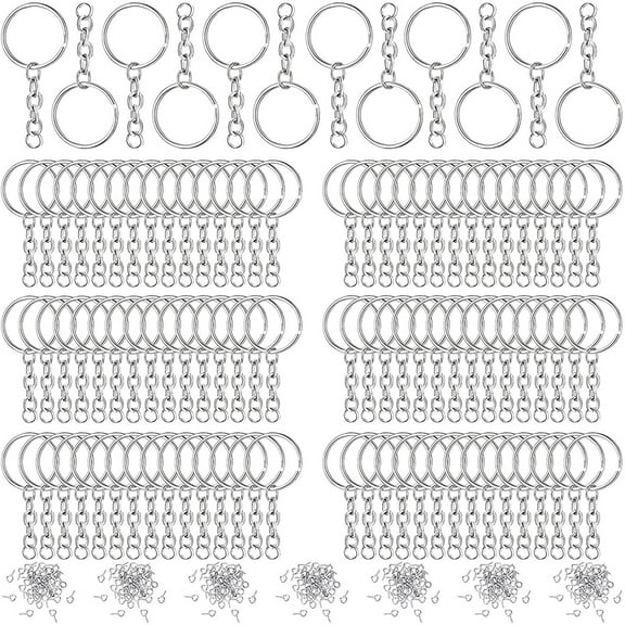 Keychain Rings for Resin Crafts Metal for Key Chain Split for Key with Chain Open Jump Rings Screw Eye Pins Con