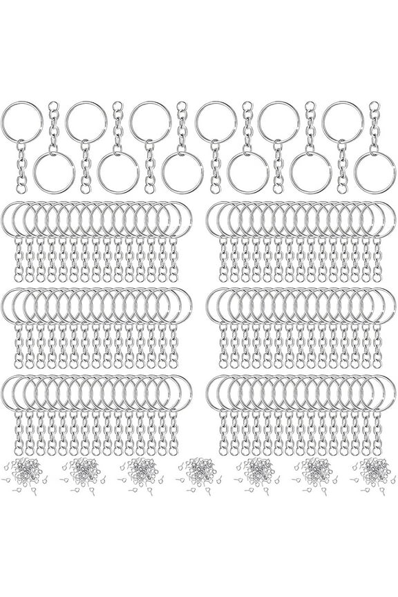 Keychain Rings for Resin Crafts Metal for Key Chain Split for Key with Chain Open Jump Rings Screw Eye Pins Con