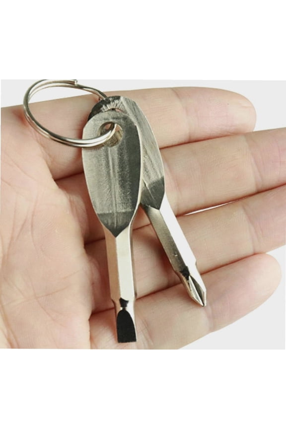 Keychain Screwdriver - 2-in-1 Keychain Screwdriver Bit with Phillips and Flathead Slotted Screwdrivers,Practical Multi Tool Mens Stocking Stuffers for Daily Repairs and Outdoor Activities