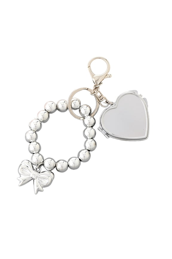 Keychain Silver Color Beaded Keyring Bracelets for Women Bangles Key Chain Backpacks Bag Pendant Ornaments