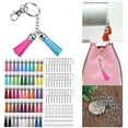 Keychain Tassel, 220 PC Key Chain Ring Set Includes 50 PC Tassel, 50 PC