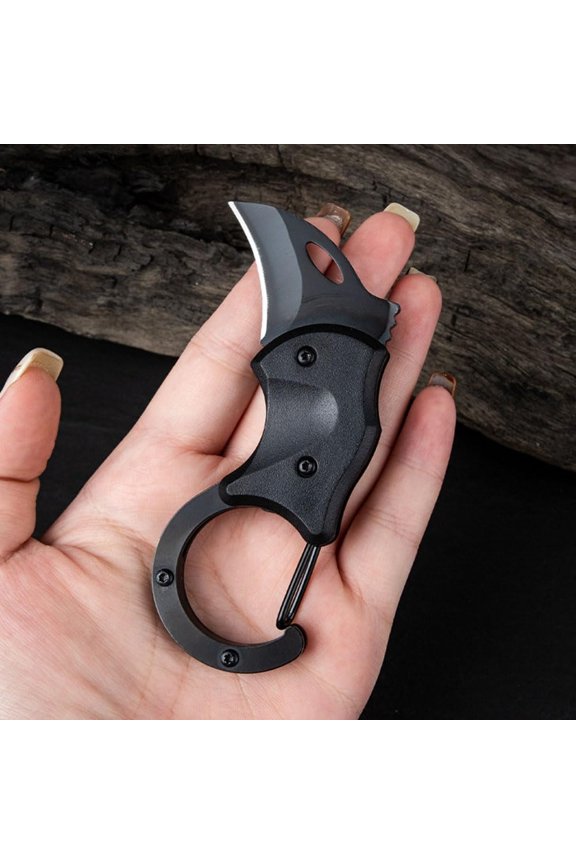 Keychain Tool - Mini Box Cutter, Compact EDC & Package Opener for Men, Multi-Function Camping Fishing Hiking Gadget, Gifts for Brother Husband (Black)