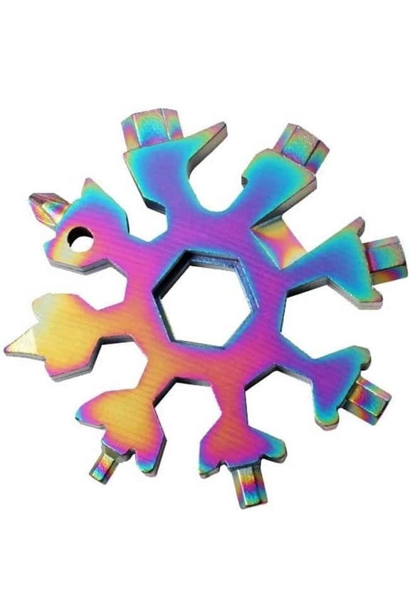 Keychain Tool Repair Kit,Snowflake Multitool, 18 in 1 Stainless Steel Snowflake Standard Multitool, Stainless Steel Snowflake Wrench Corkscrew/Flat Head Phillips Screwdriver Set/Wrench With Key Ring,