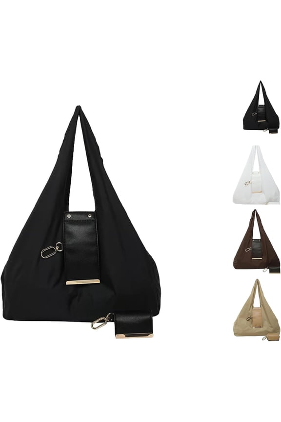 Keychain Tote Bag，Expandable Leather Mini Bags with Key Ring, Foldable,Portable Handbag for Daily Errands