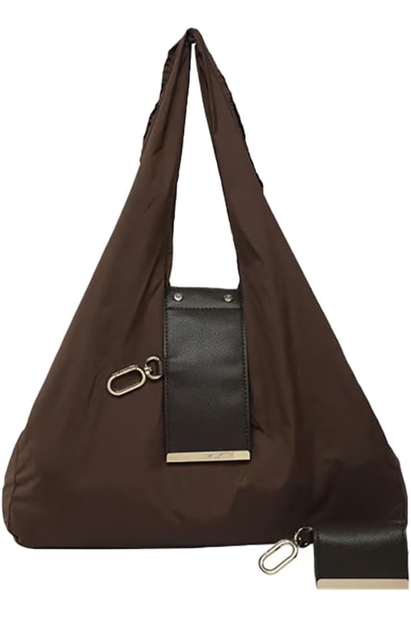 Keychain Tote Bag, Foldable Tote Bag, Expandable Leather Mini Bags with Key Ring, Portable Handbag for Daily Errands