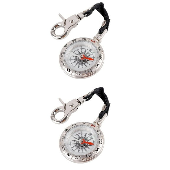 Keychain Travel 2 Count Camping Gadgets Compass Hiking Carabiner Outdoor Portable Pocket Zinc Alloy Retro Type
