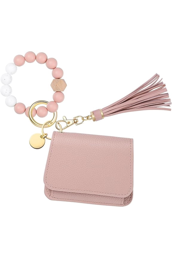 Keychain Wallet RFID Wristlet Wallets for Women,Small Wallets Woman Key Chain Wallet with Coin Pocket and Id Window