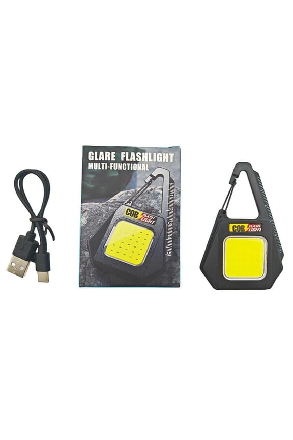 Keychain Work Light, Multifunctional Keychain Light, COB LED Triangle with Magnetic Base and USB Charging for Camping Hiking and Emergency Repair