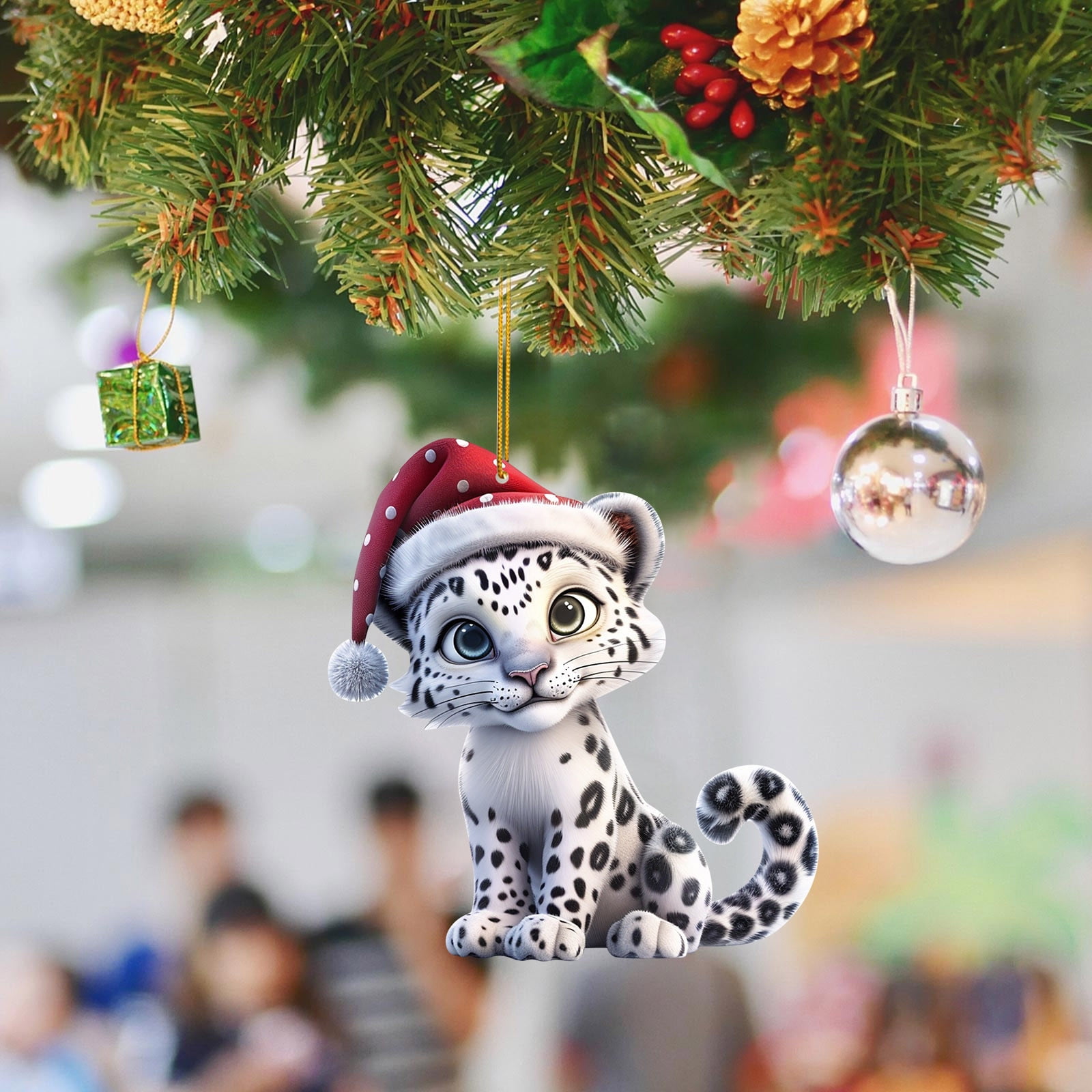 Keychain Wristlet Vintage Christmas Decorations Cute Acrylic Flat