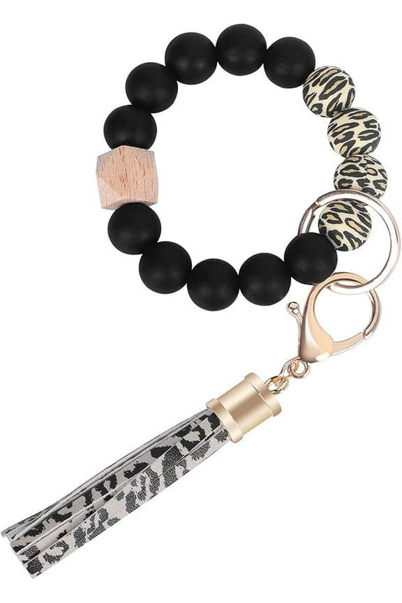 Keychain Wristlet for Women, Silicone Bead Bracelet Key Ring Girl, Key Chain Holder for Car Keys