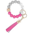 thumbnail image 1 of Keychain Wristlet for Women, Silicone Bead Bracelet Key Ring Girl, Key Chain Holder for Car Keys, 1 of 7