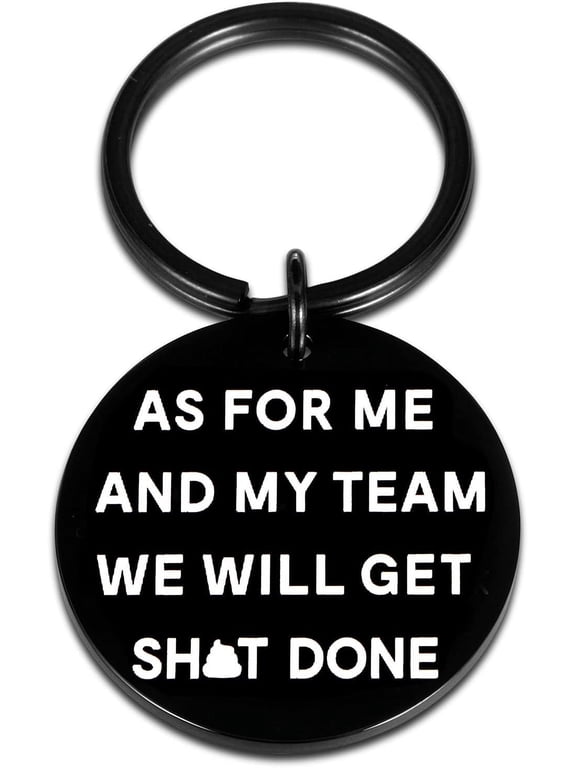 Keychain for Bosses, Funny Gag Gift, Stainless Steel, Black