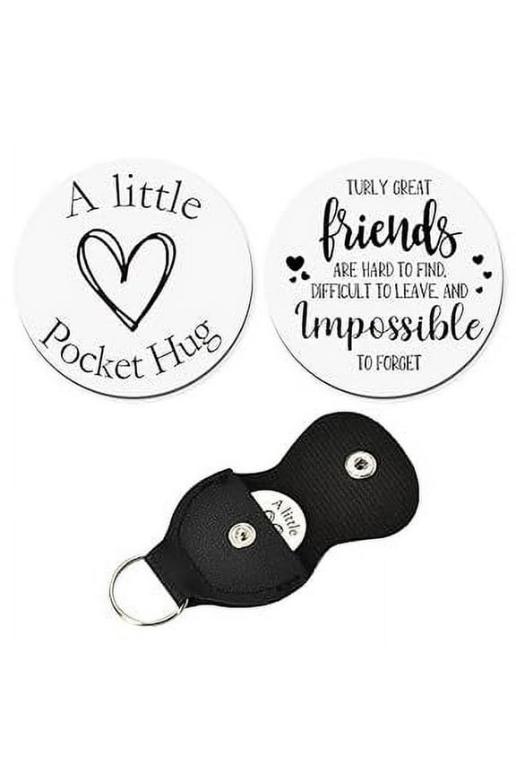 Keychain for Women & Girls, Best Friend Pocket Hug Token, Stainless Steel, Turly Great Friends, Bestie Friendship Gifts for Christmas & Birthday