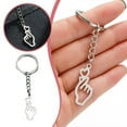 thumbnail image 1 of Keychain for Women and Teens Stainless Steel Heart Pendant with Finger Ring Design for School Bags and Everyday Use, 1 of 5