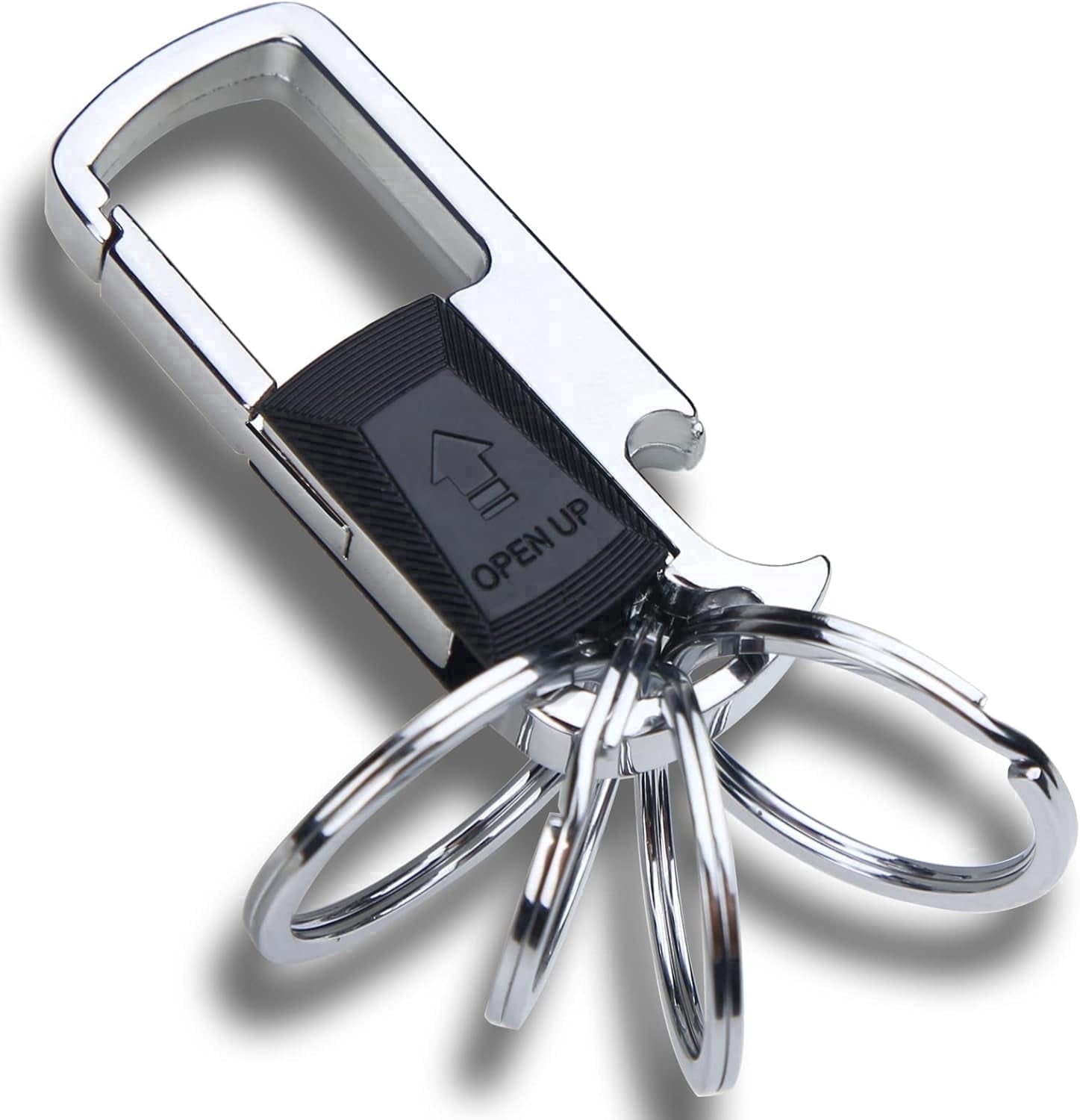 Silver Pickup Rings ekuci Keychain with 4 Detachable Rings and Bottle Opener, Silver ...