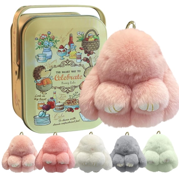 Keychain with Gift Tin – 5.8" Handmade Plush Bag Charm for Women & Girls – Soft Accessory & Collectible