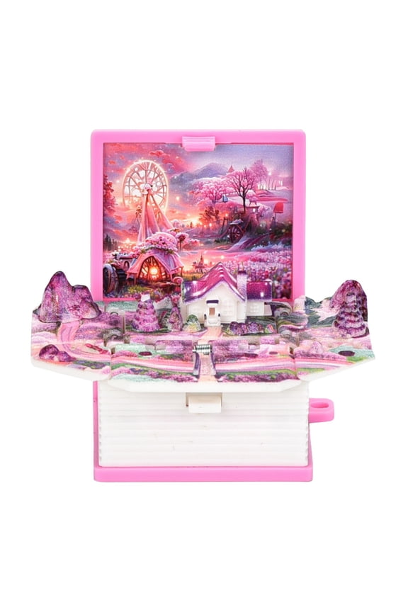 Keychains Bradem School Backpack Pendant for Back to School Season Surprise Book 3D Scene Folding Book Mini Key Chain Pendant Toy, Pink Household Keychain , 1*Keychain
