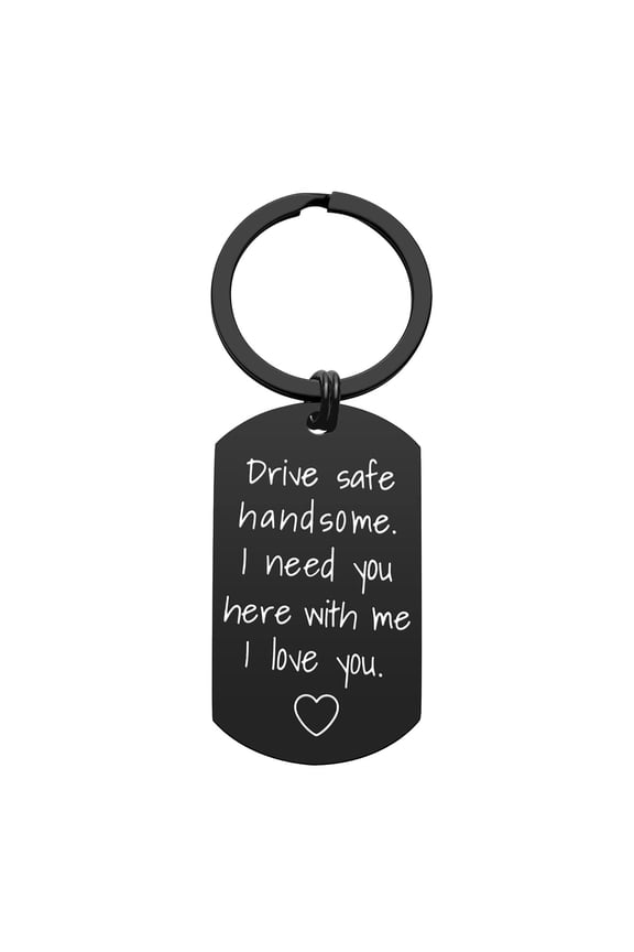 Keychains Drive Keychain for Boyfriend Drive Handsome I Need You Here with Me Keyring Birthday ValentineS Day Gifts for Him Boyfriend Husband Gifts (Silver2 )