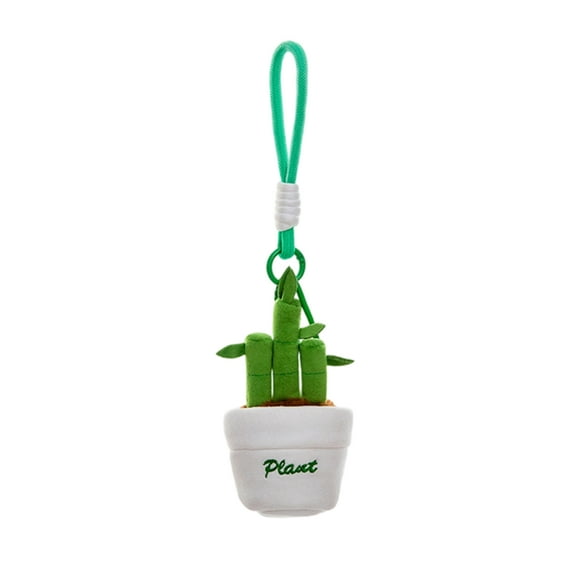 Keychains for Keys Women - 4.7 Inch Cute Green Plant Potted Desktop Decor with Plush Doll Keychain - Keychains for Backpacks - Artificial for Home Desk Shelf Decoration Holiday Birthday Gifts C, 1Pcs