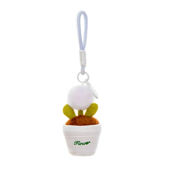 Keychains for Keys Women - 4.7 Inch Cute Green Plant Potted Desktop Decor with Plush Doll Keychain - Keychains for Backpacks - Artificial for Home Desk Shelf Decoration Holiday Birthday Gifts E, 1Pcs