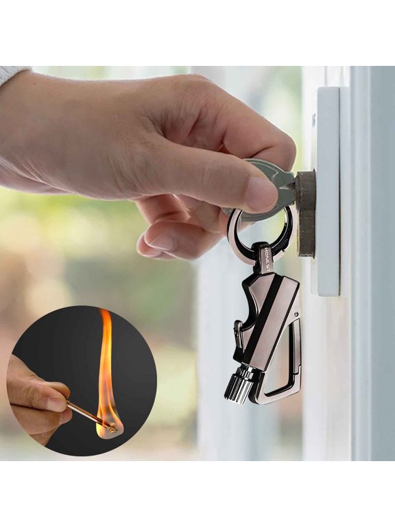 Keychains, Lighter, Eternal Match, Lighter with Key Ring, Portable & Reusable, Long Lasting, 3 in 1 Multi-Tools, Present Option, Easy to Hang, Suitable for Outdoor Camping