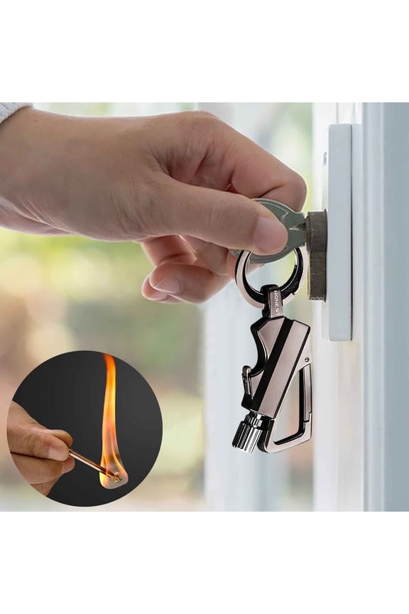 Keychains, Lighter, Eternal Match, Lighter with Key Ring, Portable & Reusable, Long Lasting, 3 in 1 Multi-Tools, Present Option, Easy to Hang, Suitable for Outdoor Camping