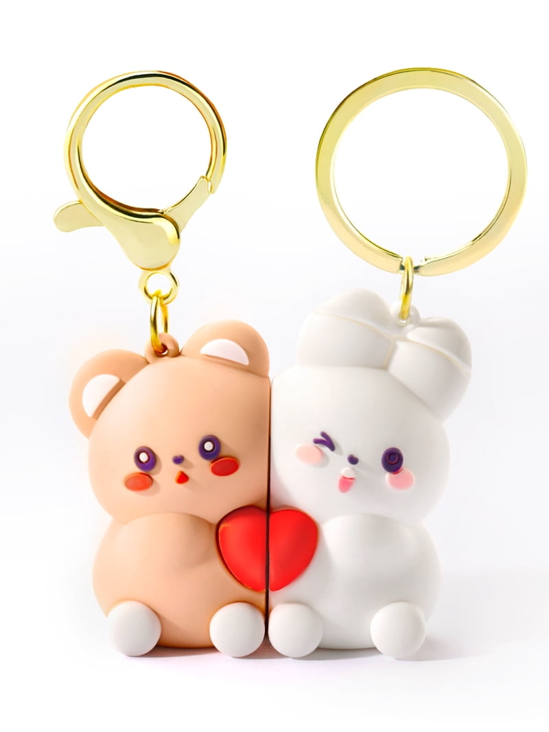 Keychains Magnetic Matching Keychains for Couples Cartoon Animal