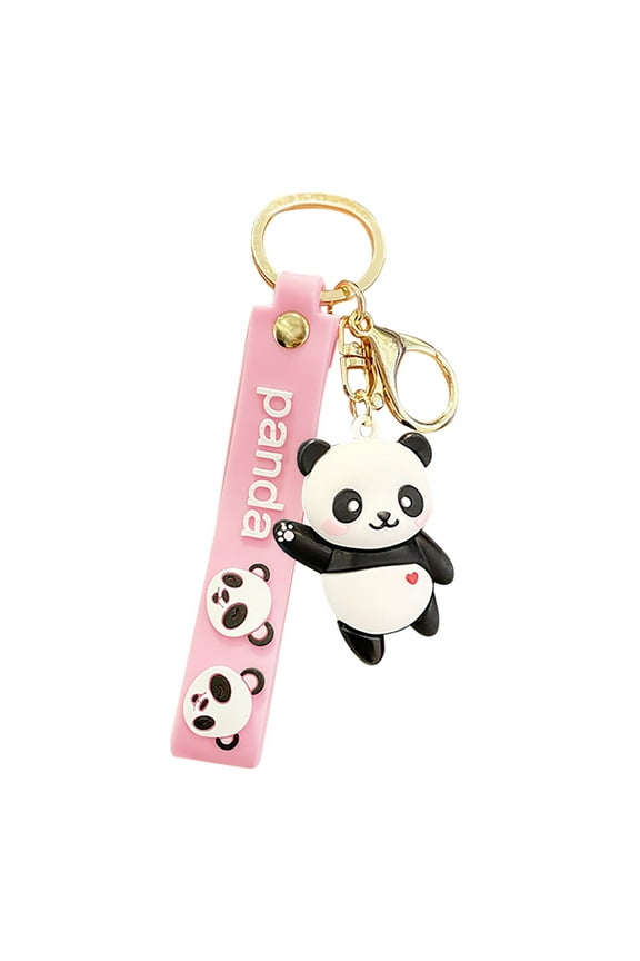 Keychains Pendant for Everyday Use Cartoon Panda Waving Charm with Finish for Women and Men Animal Theme Key Ring Durable Accessory for Car and Home