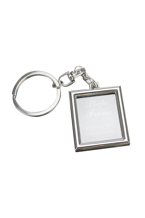 Keychains | Photo Frame Keychain for Couples | Photo Keyring for Him and Her, 1.54x1.34 inch, SilverA