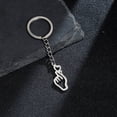 thumbnail image 1 of Elegant Stainless Steel Heart Finger Pendant Keychain for Everyday Use Korean School Bag Accessory Durable Jewelry Style Metallic Key Ring, 1 of 5