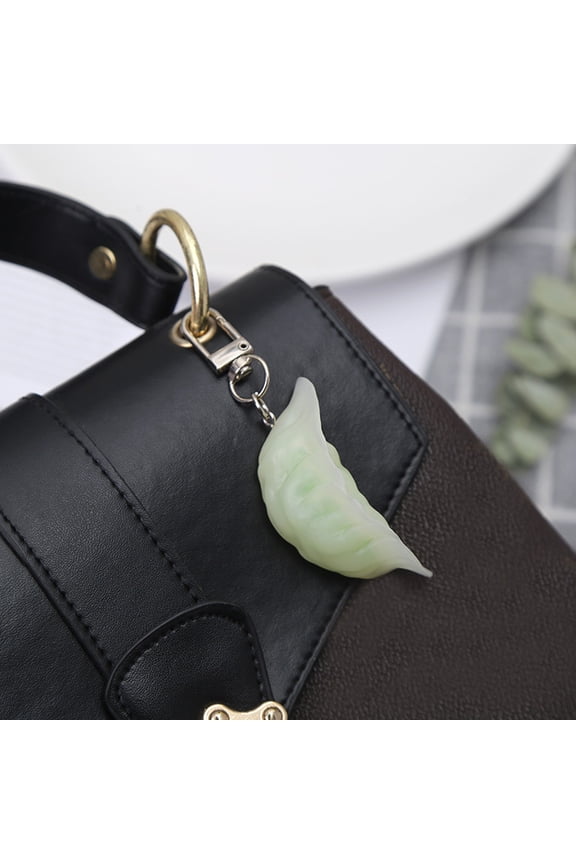 Keychains Realistic Dumpling Model Pendant for Photography Props Cute Food Key Chain,6.32 cmx3.2 cm,Green
