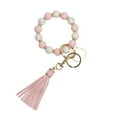 thumbnail image 1 of Keychains Silicone Beaded Bracelet Wrist Keychain Hanging Ornament European PU Tassel Hand Chain & Key Ring — Accessory for Everyday Use, 1 of 8