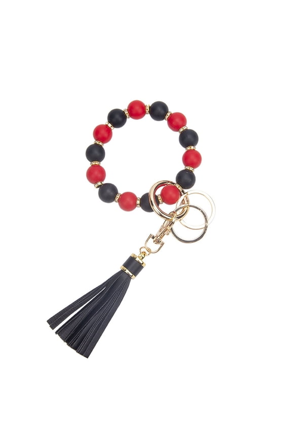 Keychains Item Silicone Beaded Bracelet Wrist Keychain Hanging Ornament European Tassel Hand Chain & Key Ring for Everyday Use