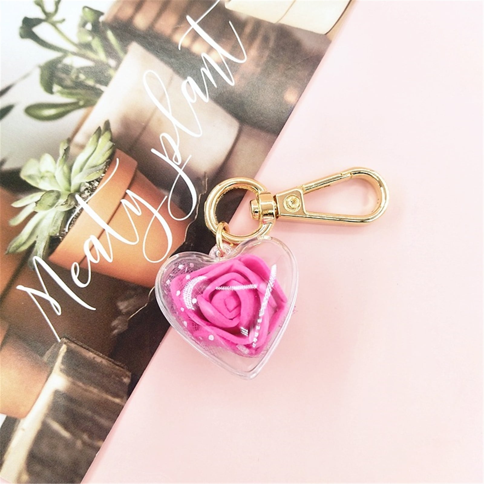 Keychains Valentine S Day Creative Gift Rose Preserved Flower