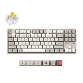 Keychron C1 Pro 8K QMK Wired Custom Mechanical Keyboard, TKL Layout Launcher Support with Hot-Swappable Super Banana Switch, PBT Keycaps Compatible for Mac Windows Linux