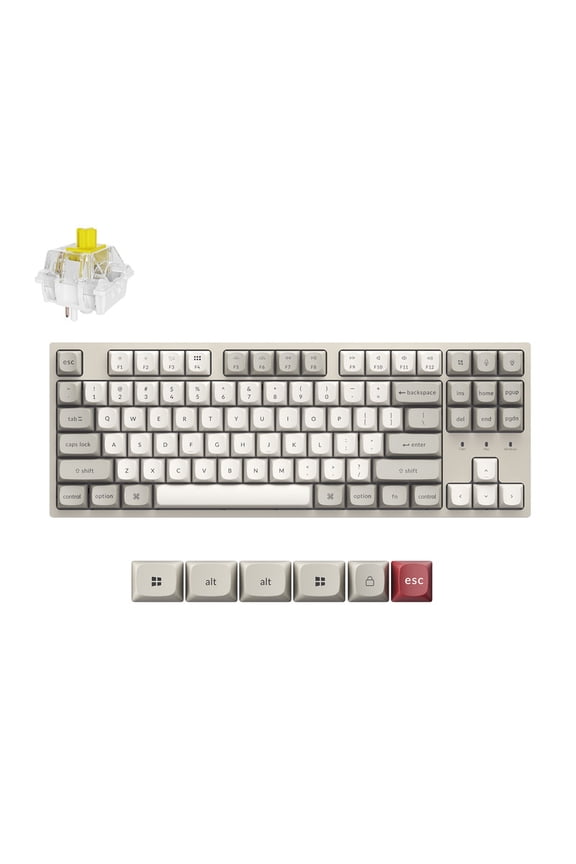 C1 Pro 8K QMK Wired Custom Mechanical Keyboard, TKL Layout Launcher Support with Hot-Swappable Super Banana Switch, PBT Keycaps Compatible for Mac Windows Linux