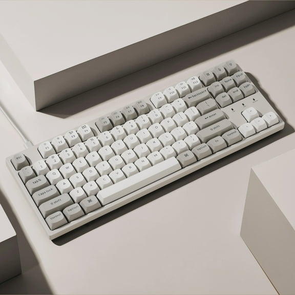 Keychron C1 Pro 8K QMK Wired RGB Hot Swappable Custom Mechanical Keyboard TKL, Brown Switch