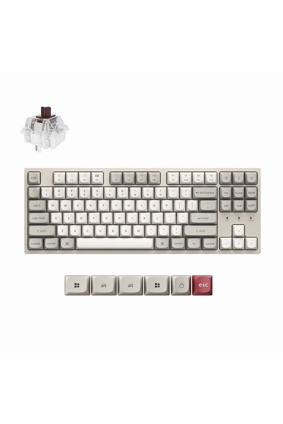 C1 Pro 8K QMK Wired Custom Mechanical Keyboard, TKL Layout Launcher Support with Hot-Swappable Super Brown Switch, PBT Keycaps Compatible for Mac Windows Linux