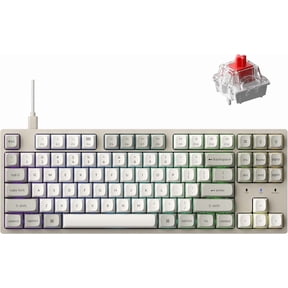 Keychron C1 Pro QMK Wired Custom Mechanical Keyboard, TKL Layout Launcher Support with Keychron Super Linear Red Switch, OSA PBT Keycaps Compatible for Mac Windows Linux - Retro