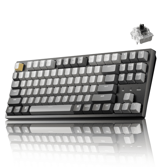 Keychron C1 Pro Wired Custom Mechanical Keyboard, TKL Layout QMK/VIA Programmable OEM Profile Double-Shot PBT Keycaps White LED Backlight with K Pro Brown Switch for Mac Windows Linux