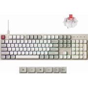 Keychron C2 Pro Wired Custom Mechanical Keyboard with Keychron Super Linear Red Switch, Full Size Custom RGB Backlit, OSA PBT Double Shot Keycaps Compatible with Mac Windows Linux - Retro