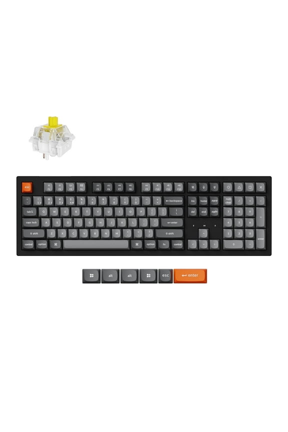 K10 Max Wireless Custom Mechanical Keyboard, QMK 2.4 GHz Bluetooth Full-Size with Hot-Swappable Keychron Super Banana Switch Compatible with Mac Windows Linux (RGB Backlit)