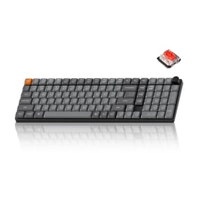 Keychron K17 Max QMK Ultra-Slim Bluetooth/Wired Mechanical Keyboard with RGB Backlit Hot-Swappable, Low-Profile Gateron Red Switch, Mac Windows Linux
