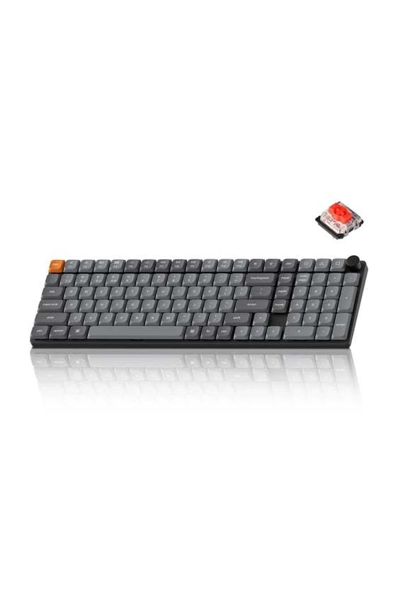 K17 Max QMK Ultra-Slim Bluetooth/Wired Mechanical Keyboard with RGB Backlit Hot-Swappable, Low-Profile Gateron Red Switch, Mac Windows Linux